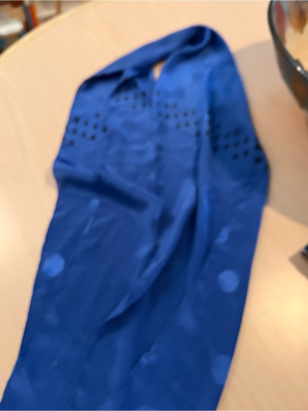 Blue Scarf with Subtle Dot Pattern